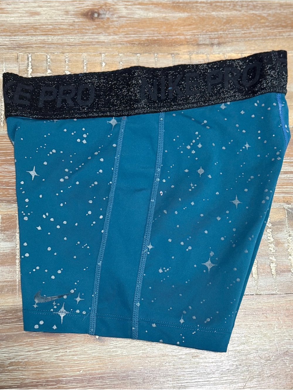 Nike Pro Dri-FIT Teal Athletic Compression Shorts Size S